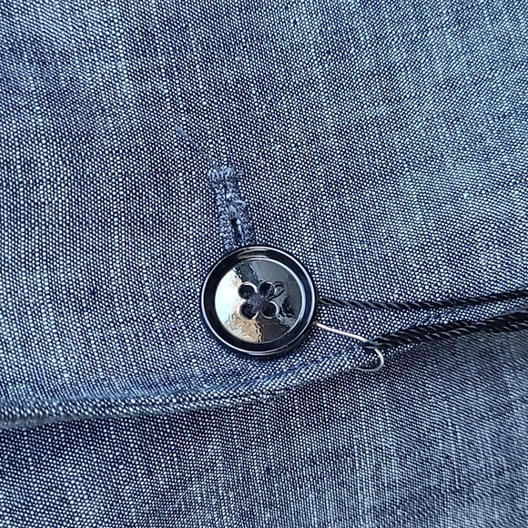 EXPRESS Photographer Grey Silver Weave Cotton Sz 40 R Fitted Mens Sport Coat NEW - Picture 5 of 10